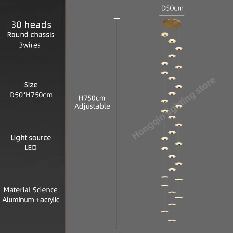lustre moderne à led pour éclairage intérieur élégant - vue 17 sur 26