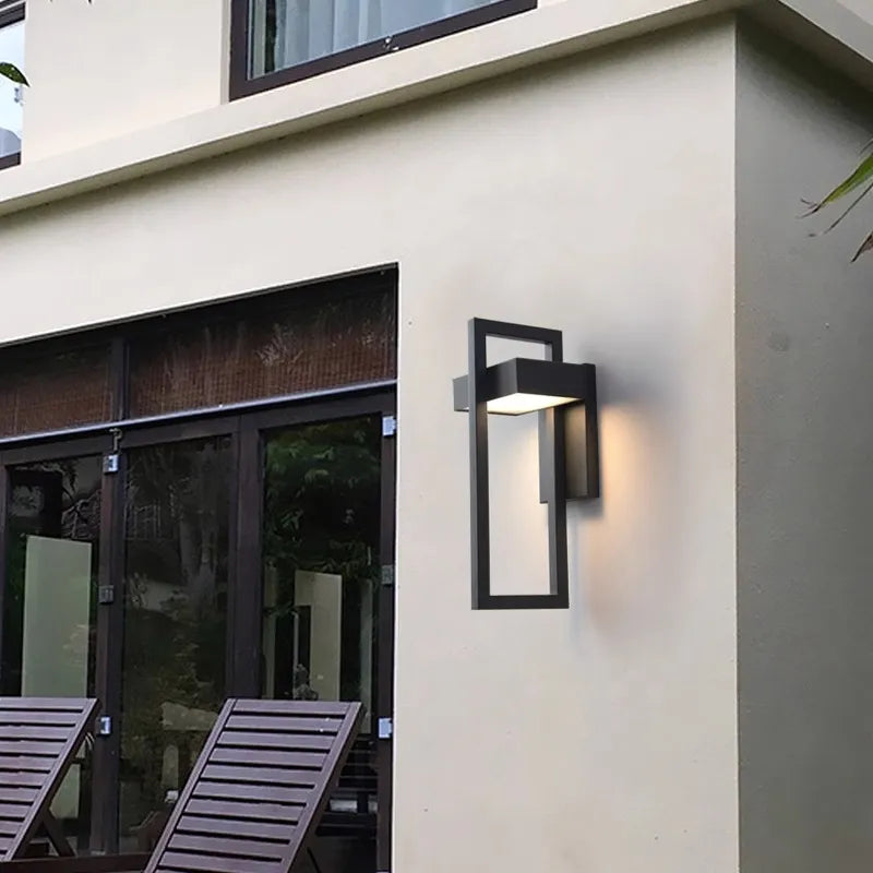Applique murale extérieure en métal géométrique IP65 étanche - vue 3 sur 8