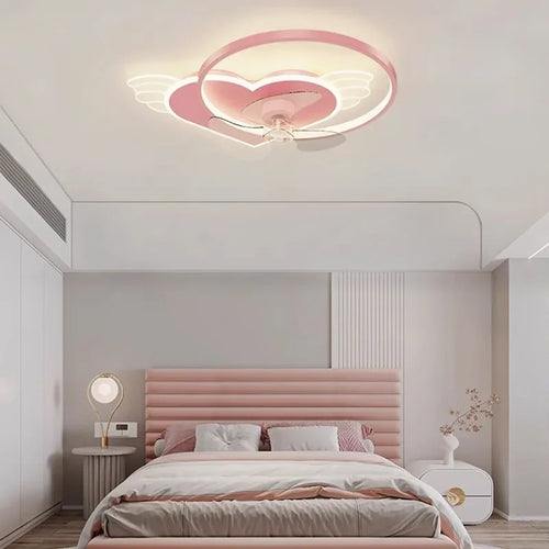 plafonnier led moderne avec ventilateur éclairage silencieux intelligent - vue 5 sur 15