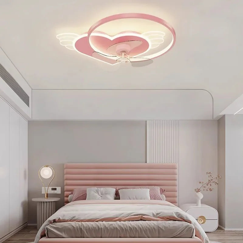 plafonnier led moderne avec ventilateur éclairage silencieux intelligent - vue 5 sur 15