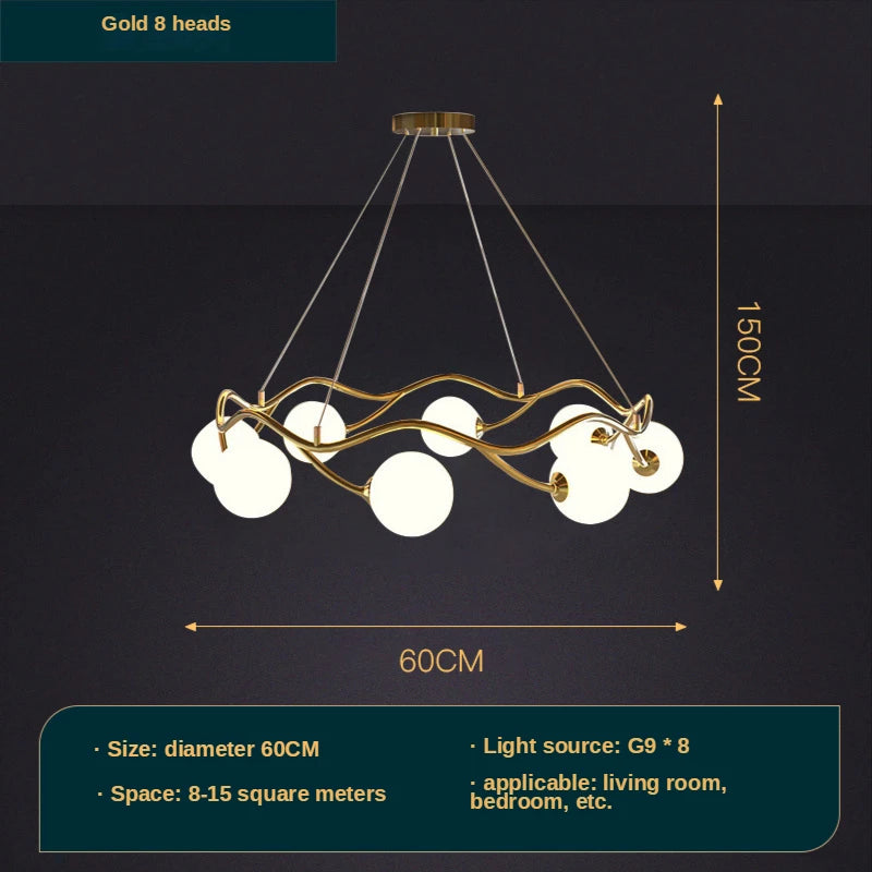lustre nordique simple anneau led décoratif intérieur - vue 8 sur 8