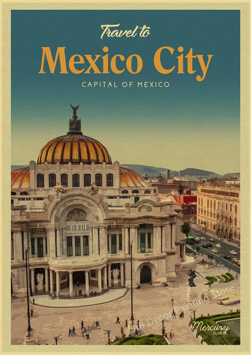 affiche vintage de voyage pour passionnés de tourisme