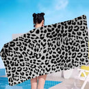 serviette de bain microfibre motif léopard vache enfant