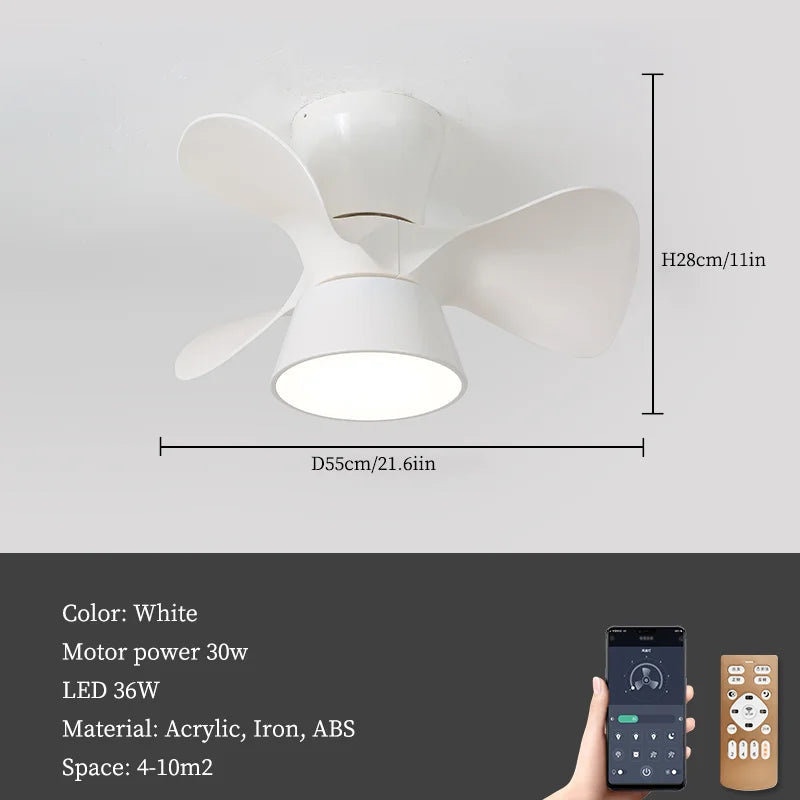 lustre moderne à led avec ventilateur pour intérieur