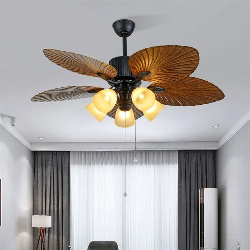 plafonnier vintage américain avec ventilateur et télécommande moderne - vue 4 sur 6