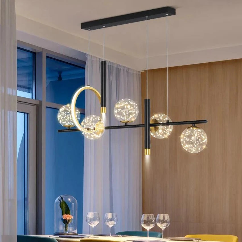 lustre led gypsophile verre gradation à distance design moderne décor intérieur - vue 4 sur 10