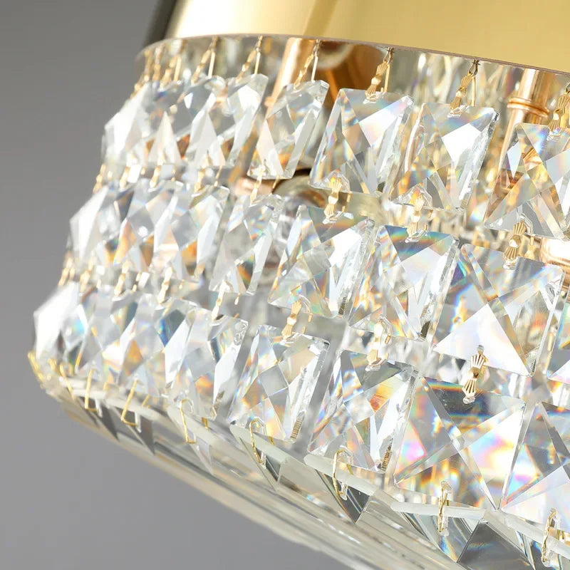 lustre en cristal moderne design avec éclairage led décoratif - vue 5 sur 7