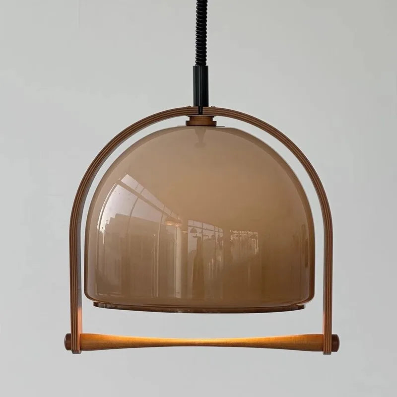 suspension en verre et bois style moderne hauteur réglable pour intérieur - vue 3 sur 8
