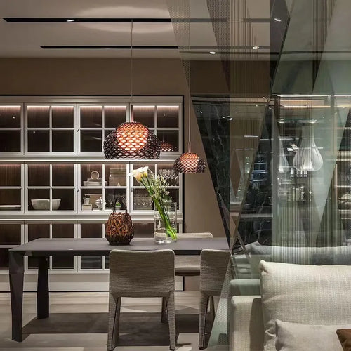 Italy Design Pendan Lamp Hollow out Suspension Ceiling Light Hanging for Living Dining Room Kitchen Island - vue 4 sur 8
