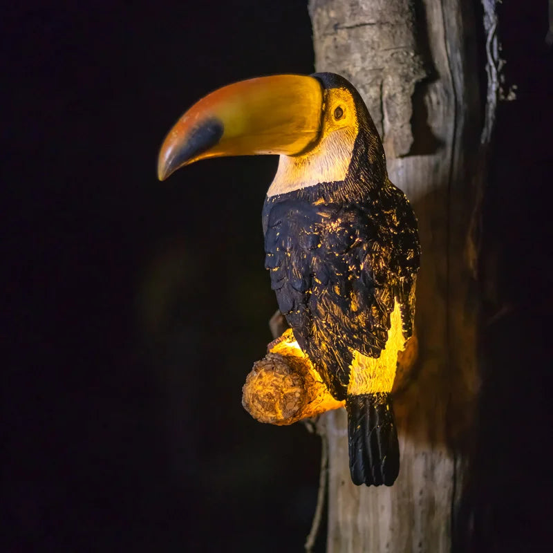 applique murale décorative toucan pour jardin et allée - vue 2 sur 6