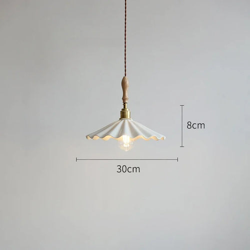suspension LED 30 cm blanc en céramique style japonais - vue 10 sur 12