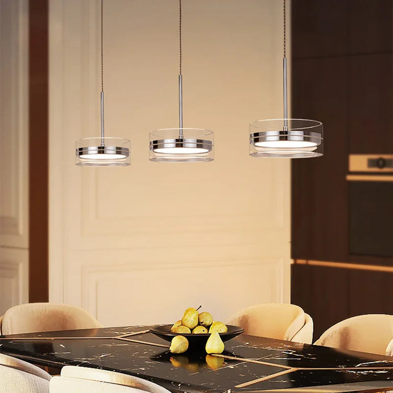 suspension led style 	 avec cordon réglable acrylique rond - vue 1 sur 8