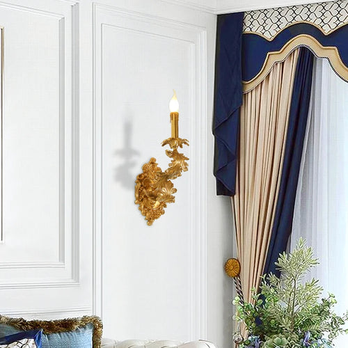 XUANZHAO Vintage français pleine cuivre applique hôtel Club Villa allée bougie lampe intérieure chambre cuivre lampe de chevet - vue 5 sur 7