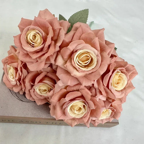 bouquet de roses artificielles en soie pour décoration festive - vue 14 sur 15