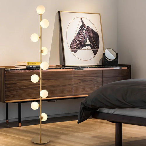 lampadaire moderne en verre doré pour décoration intérieure nordique - vue 6 sur 6