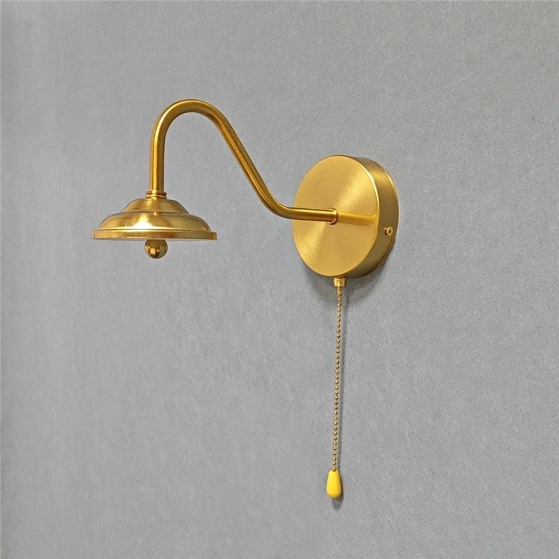 applique murale moderne incurvée dorée avec interrupteur led décoration nordique - vue 6 sur 9