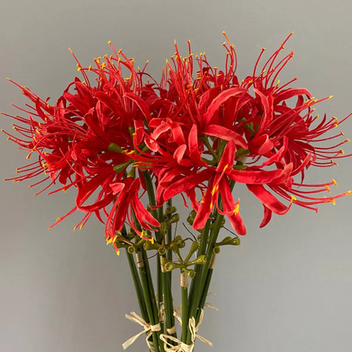 belle branche de fleurs higan en soie pour déco mariage et photographie - vue 3 sur 11
