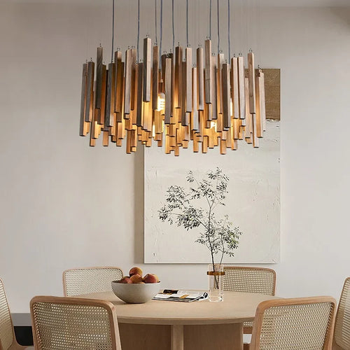 Lustre de Restaurant chinois en bois massif - vue 2 sur 16