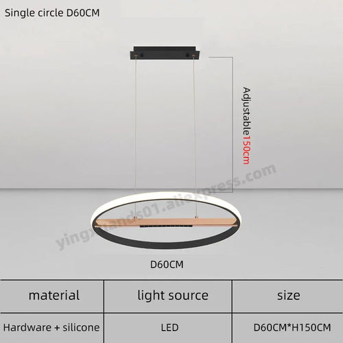 lustre moderne à anneau rond pour éclairage intérieur - vue 11 sur 11