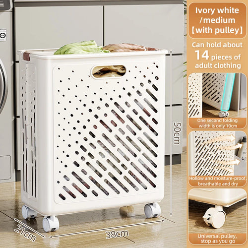 panier à linge pliable avec roulettes grande capacité multifonctionnel - vue 15 sur 14