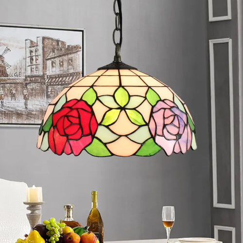 Lustre en verre coloré Tiffany rétro européen