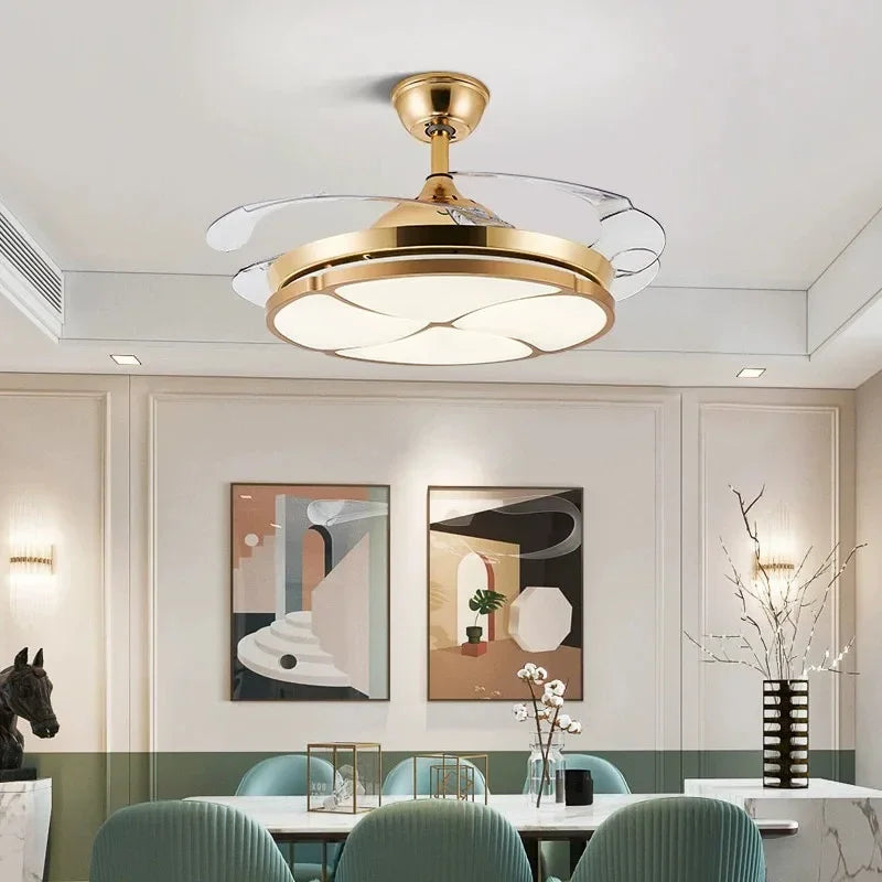 plafonnier moderne silencieux avec lumière et ventilateur intégré - vue 2 sur 12