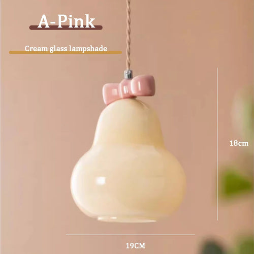 suspension en verre avec nœud rose pour chambre enfant - vue 11 sur 13