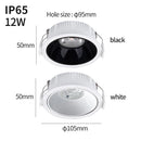 LED waterproof downlight IP65 waterproof, fog-proof and moisture-proof Bathroom Kitchen12V 12W Bathroom eaves outdoor spot
