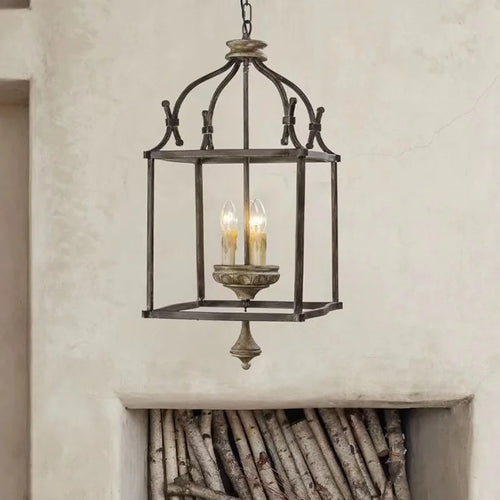 Créatif américain fer E14 lustre lumière porche Restaurant cuisine café chambre personnalité lumière Design lampes - vue 2 sur 7