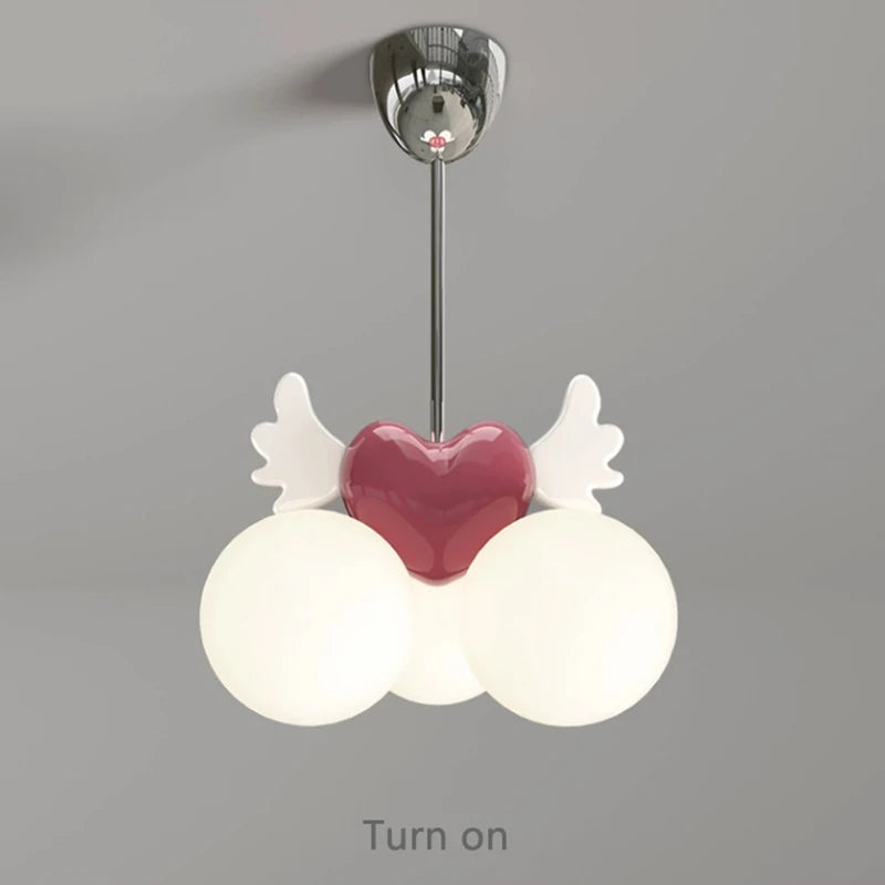 lustre d'amour animé moderne pour chambre d'enfant fille - vue 4 sur 6