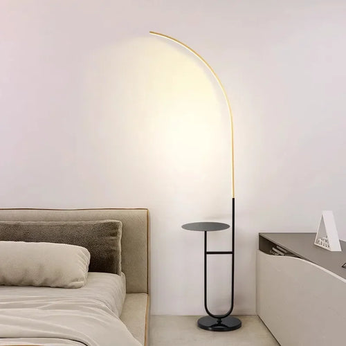 lampadaire à led avec rangement design minimaliste pour lecture et détente - vue 2 sur 8