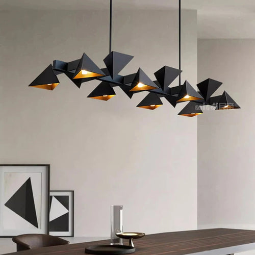 Lustre design moderne en métal noir décoratif intérieur - vue 2 sur 9