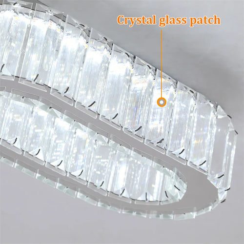 plafonnier ovale en cristal led pour décoration de cuisine - vue 8 sur 8