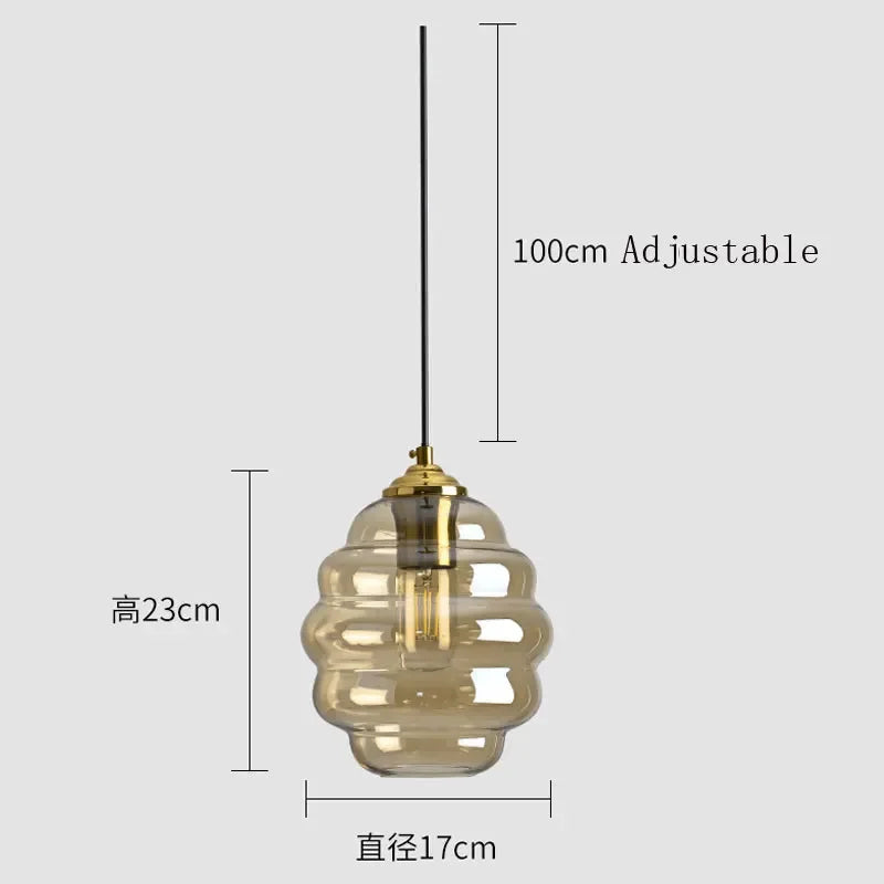 lustre moderne en verre pour cuisine et restaurant - vue 8 sur 15