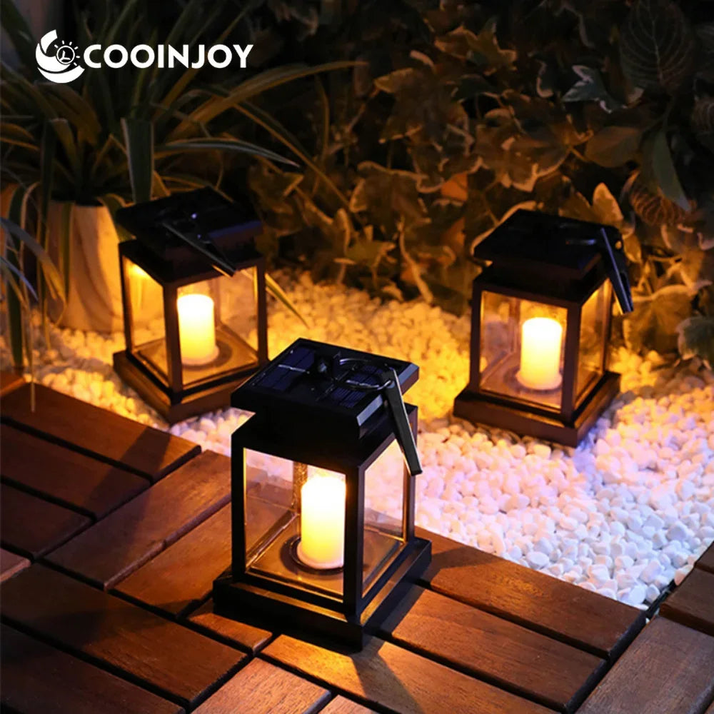 lampe solaire led étanche lanterne rétro pour jardin et cour - vue 3 sur 11