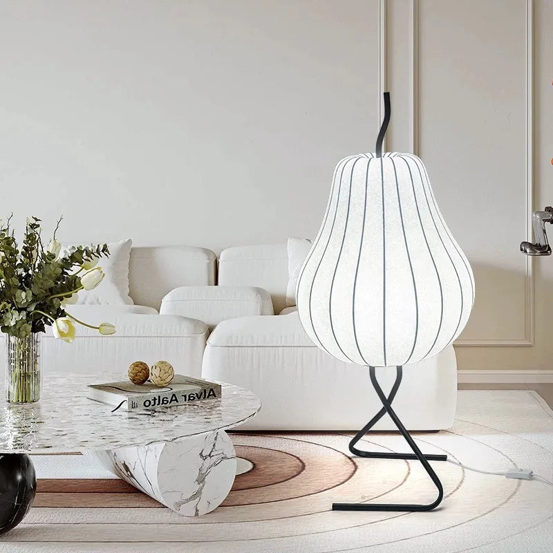 lampadaire en soie japonaise design wabi sabi pour décoration intérieure créative - vue 5 sur 8