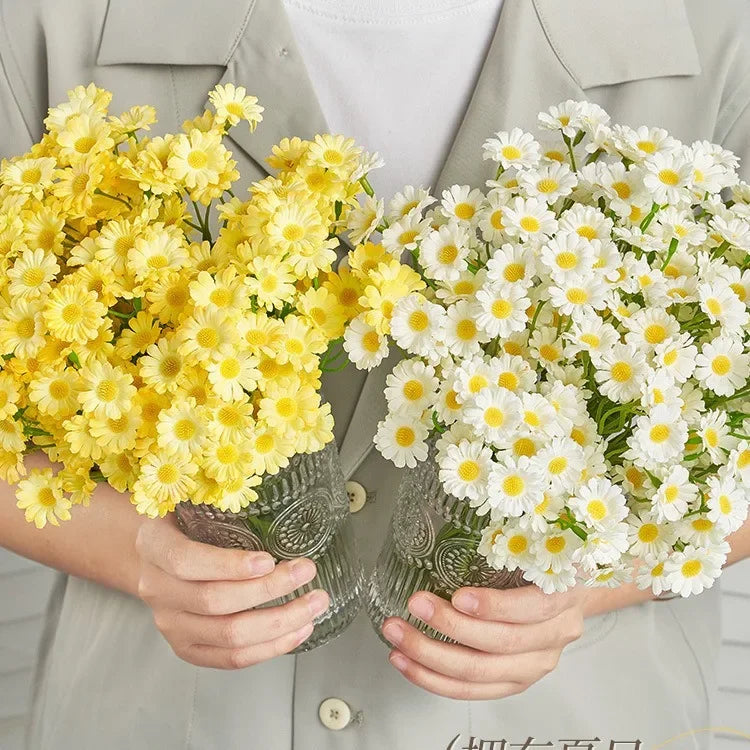 60 têtes de marguerites artificielles pour décorations diverses - vue 2 sur 8