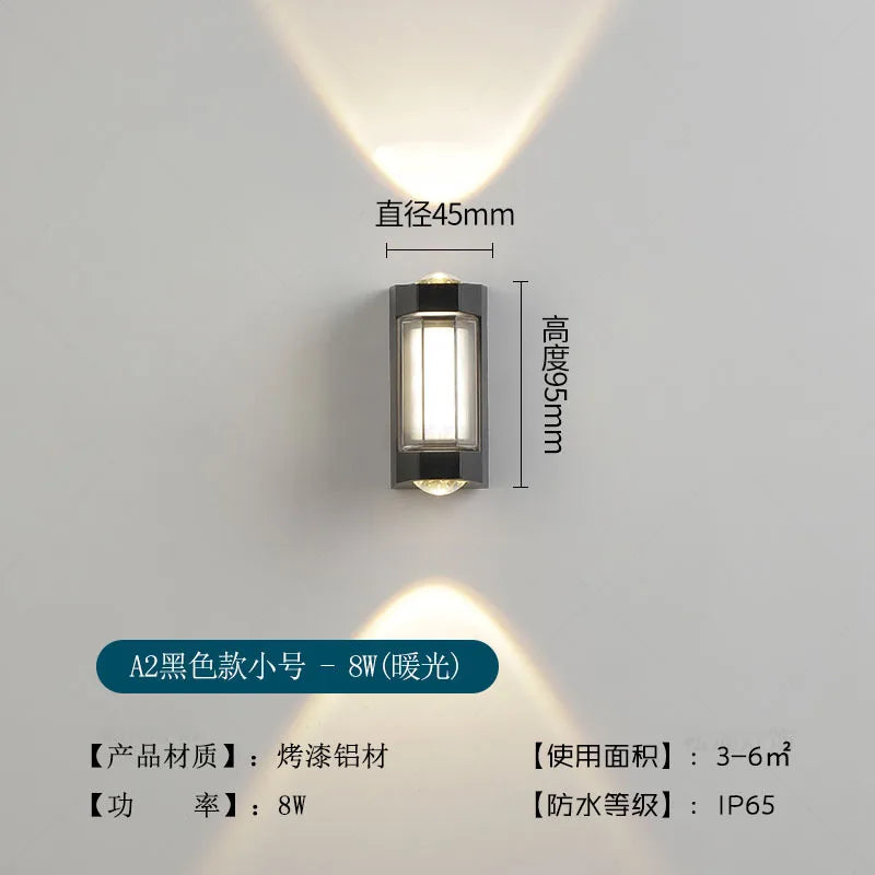 applique murale moderne led extérieure étanche pour jardin et couloir