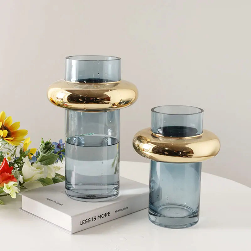 vase en verre doré nordique pour fleurs hydroponiques décoration intérieure - vue 4 sur 10