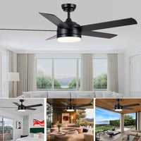 3 Blade Silent Motor 52 Inch High Wind Ceiling Light With Suitable For LED Ceiling Fan Remote Control In Living Room And Dining