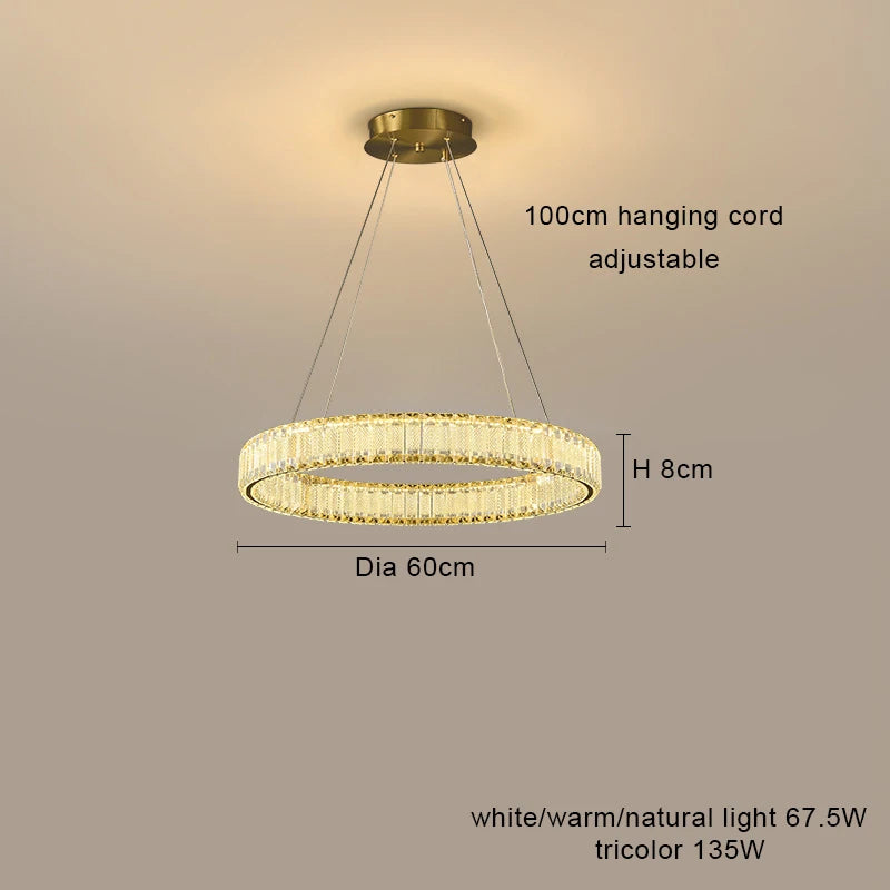 lustre led en cristal fantaisie lumière suspendue moderne
