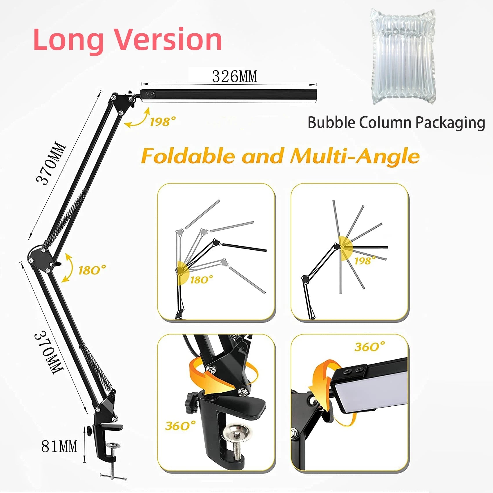 Lampe de bureau LED avec pince 10W - vue 12 sur 18