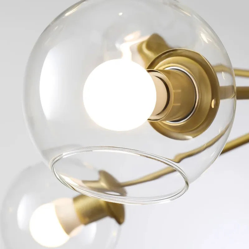 lustre industriel rétro en verre pour décoration intérieure - vue 6 sur 7