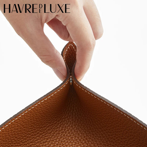 plateau de rangement en cuir pliable pour divers objets - vue 5 sur 10