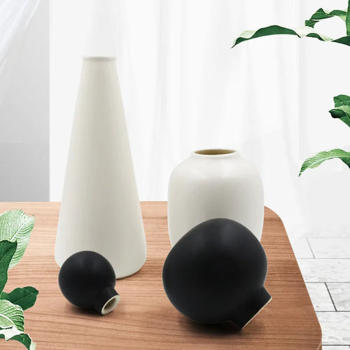 vase nordique en céramique émaillée décoration moderne géométrique - vue 4 sur 7