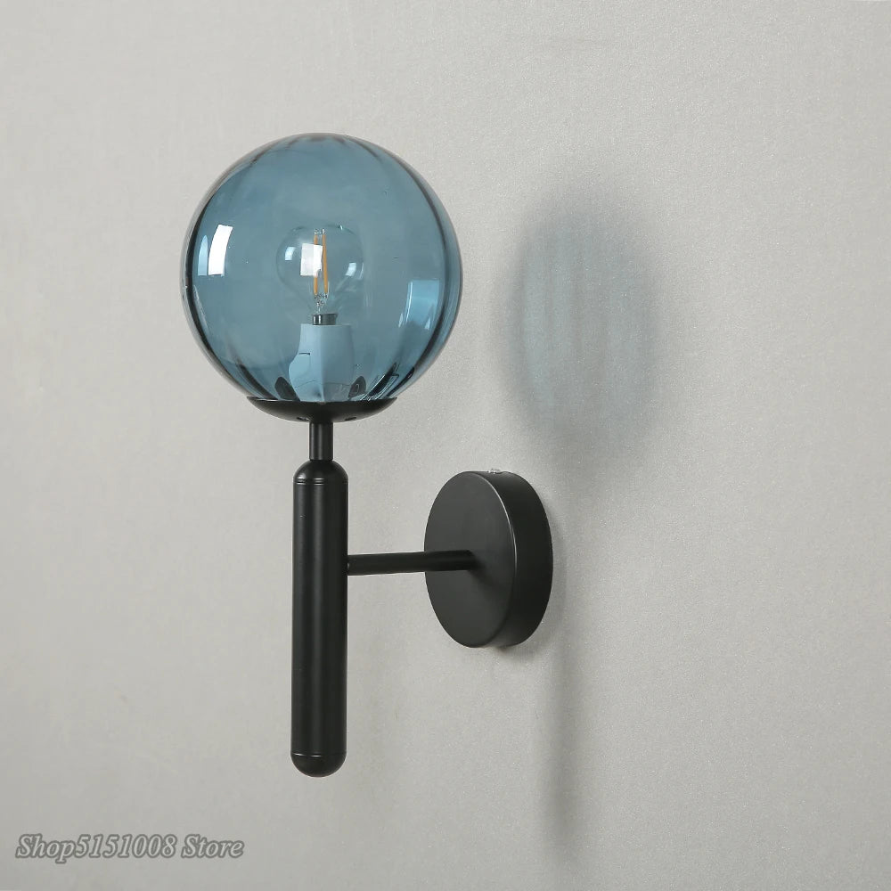 Applique nordique chambre moderne à côté de boule de verre applique murale LED luminaire applique éclairage salle de bain miroir escalier lumière Luminaria - vue 4 sur 14