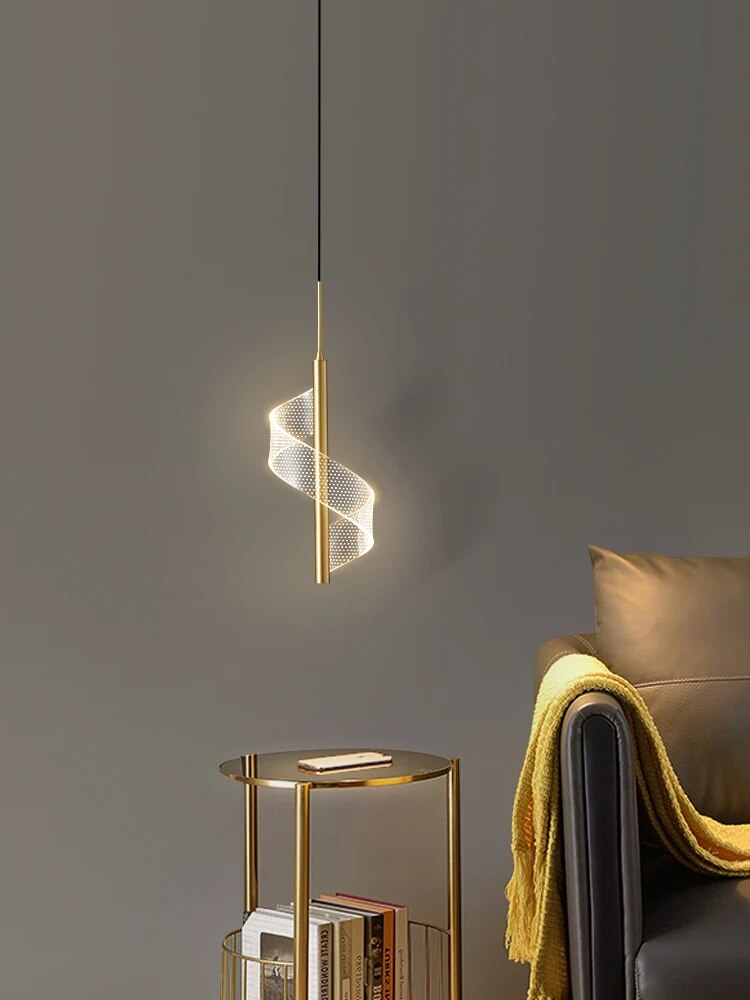 suspension cuivre minimaliste moderne luxe - vue 4 sur 10