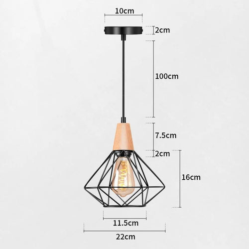suspension vintage nordique en bois pour éclairage intérieur - vue 10 sur 20