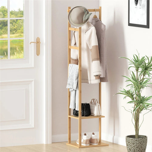 portemanteau d'angle en bambou élégant et pratique - vue 2 sur 7