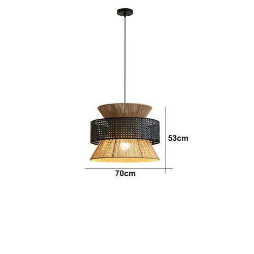 Suspension Sabi Wabi style chinois en rotin cannage - vue 22 sur 24